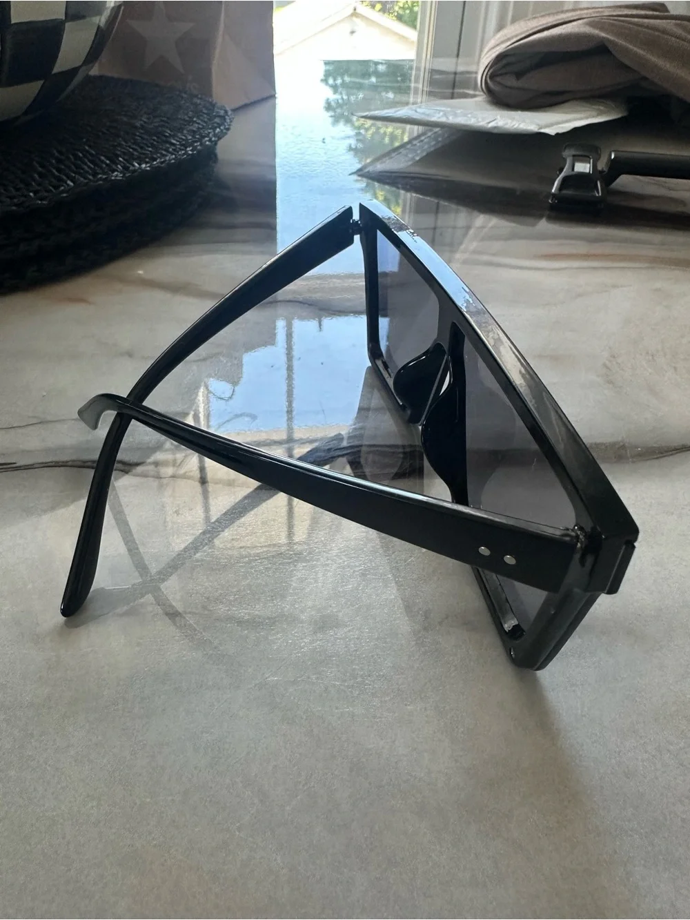 Black Oversized Shield Sunglasses - Women Accessories